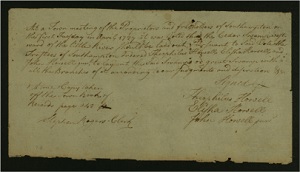 Photo of a Historical Document signed by three Howell family members.