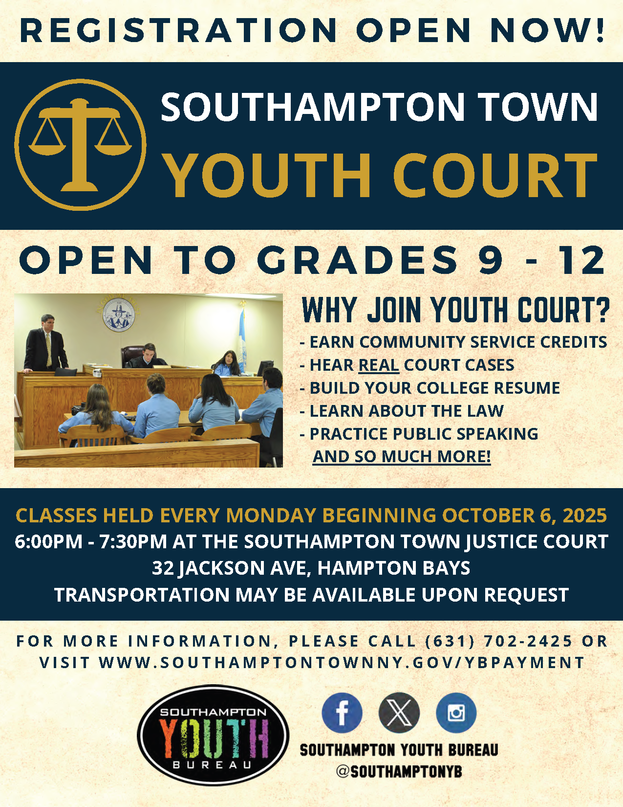 Youth Court 2025 - 2026 Flyer and Registration Form