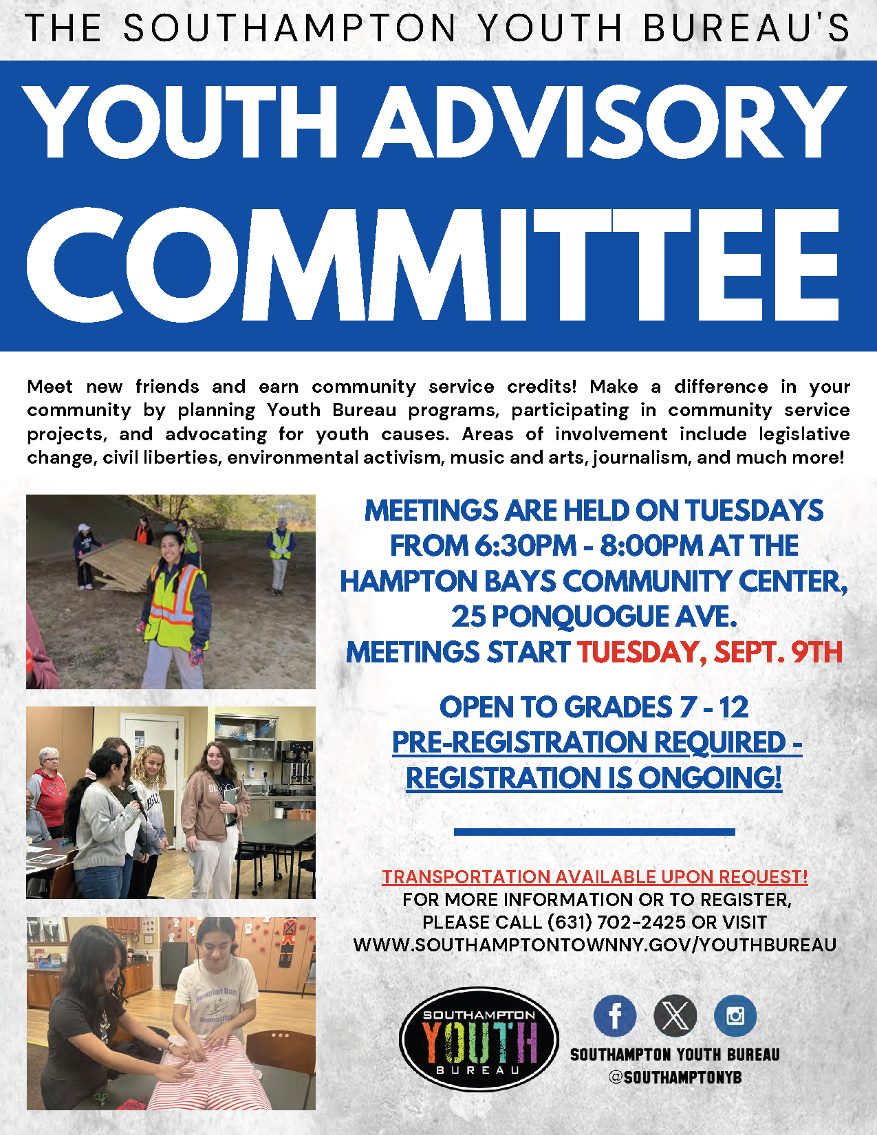Youth Advisory Committee Flyer and Registration Form 2025 - 2026